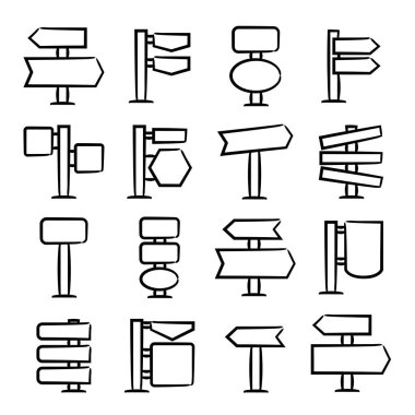 işaret simgeleri kümesi illüstrasyon seti