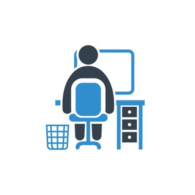 İş konsepti. İş işadamı çalışma vektör Illustration 