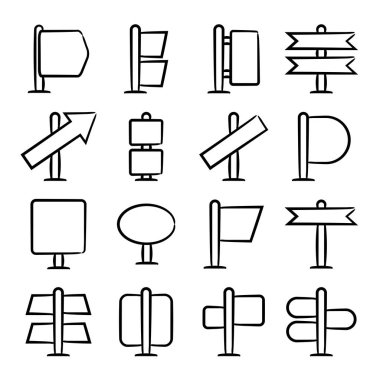 işaret simgeleri kümesi illüstrasyon seti