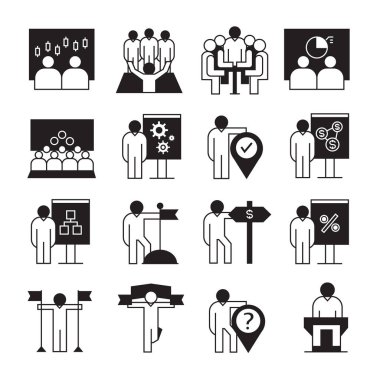 İş tema simgeler vektör çizim