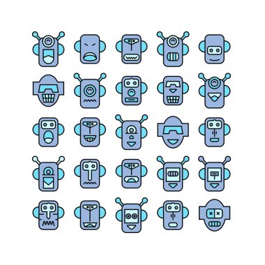 robot simgelerinin vektör illüstrasyonu