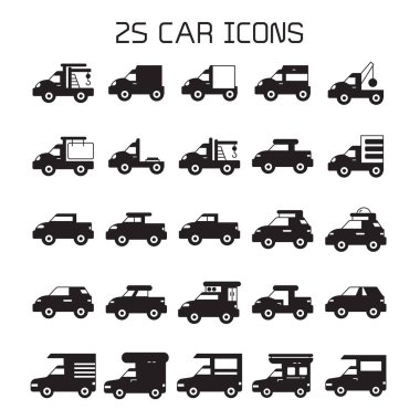 araba simgelerinin vektör illüstrasyonu