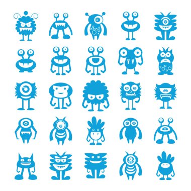 canavar karakter simgeleri, vektör illüstrasyon 