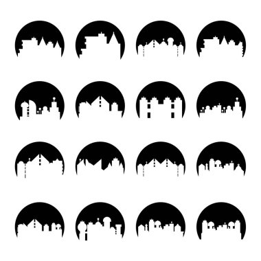 cityscape simgelerinin vektör illüstrasyonu