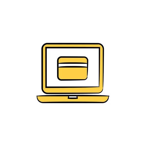 Conceito Negócio Ilustração Vetorial Laptop — Vetor de Stock