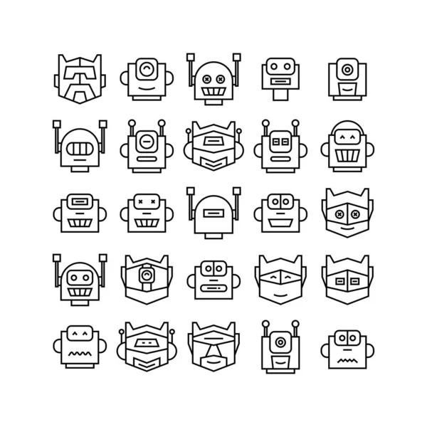 Vektor Illustration Robots Ikoner — Stock vektor