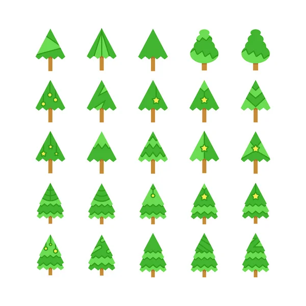 Векторная Иллюстрация Рисунка Зеленых Рождественских Деревьев — стоковый вектор