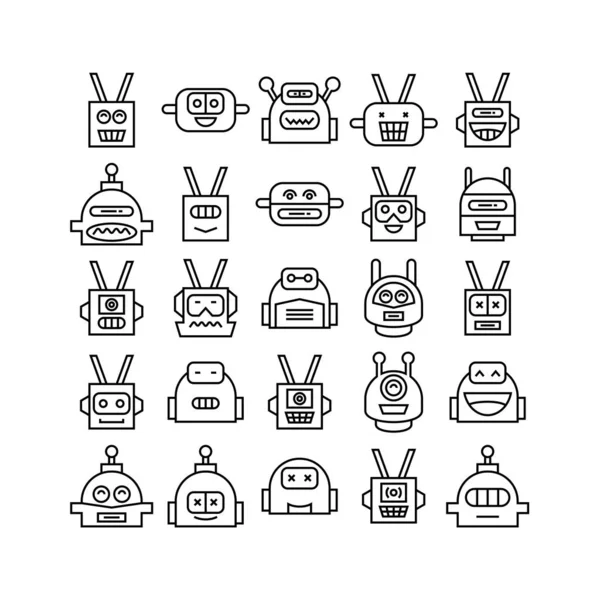 Ilustracja Wektorowa Ikon Robotów — Wektor stockowy