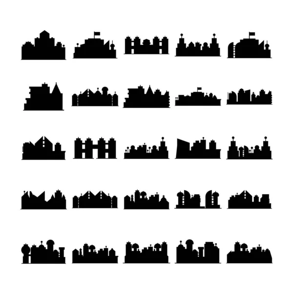 城市景观图标的矢量插图 — 图库矢量图片