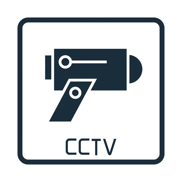 Illustrazione Vettoriale Del Segnale Avvertimento Cctv — Vettoriale Stock