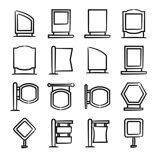 Işaret Simgeleri Kümesi Illüstrasyon Seti — Stok Vektör