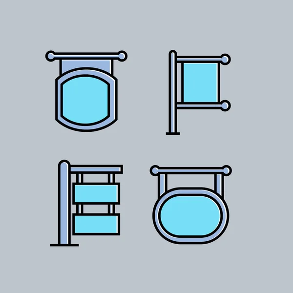 Illustrazione Vettoriale Segni Icone Impostate — Vettoriale Stock