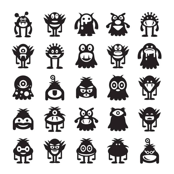 Monster Zeichen Symbole Vektor Illustration — Stockvektor