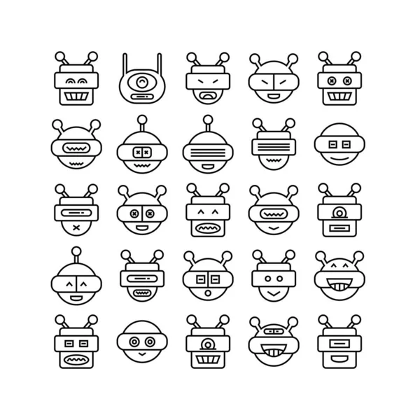 Ilustración Vectorial Robots Iconos — Vector de stock