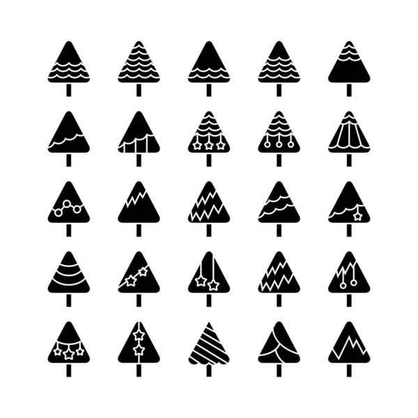 Απεικόνιση Του Διανύσματος Των Χριστουγεννιάτικων Δέντρων Κάρτα — Διανυσματικό Αρχείο