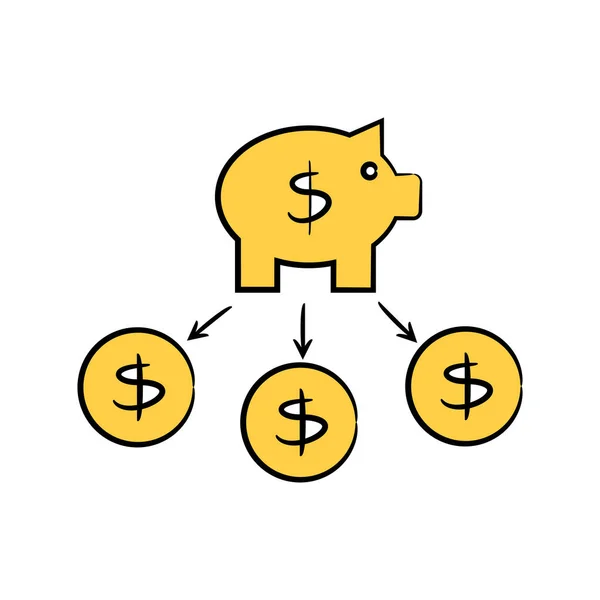 Koncepcja Biznesowa Ilustracja Wektorowa Piggy Bank — Wektor stockowy