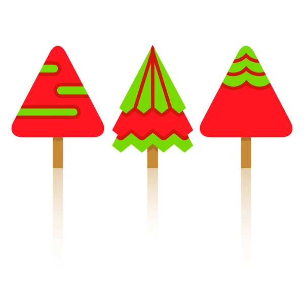 Vector Ilustración Árboles Navidad Tarjeta — Vector de stock