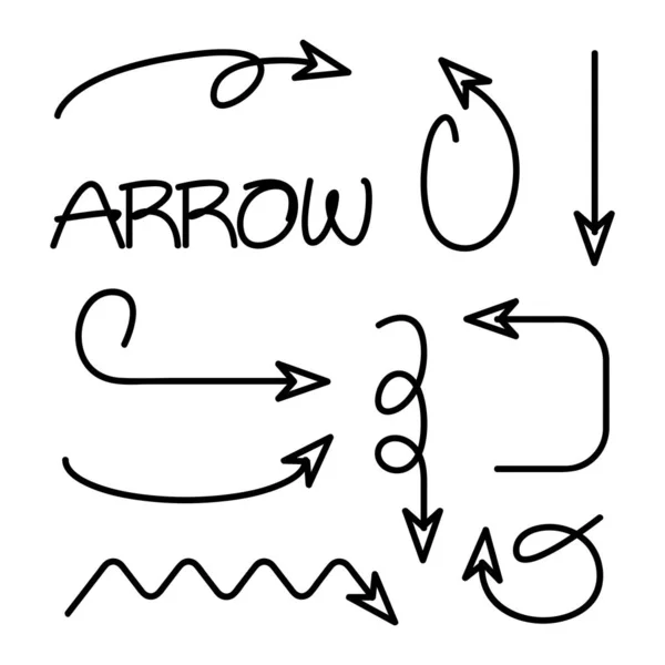 Illustration Vectorielle Ensemble Des Icônes Fléchées — Image vectorielle