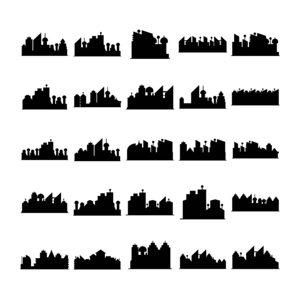 Vector Illustration Cityscape Icons — Stock Vector