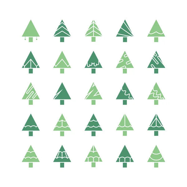 Απεικόνιση Του Διανύσματος Των Χριστουγεννιάτικων Δέντρων Κάρτα — Διανυσματικό Αρχείο