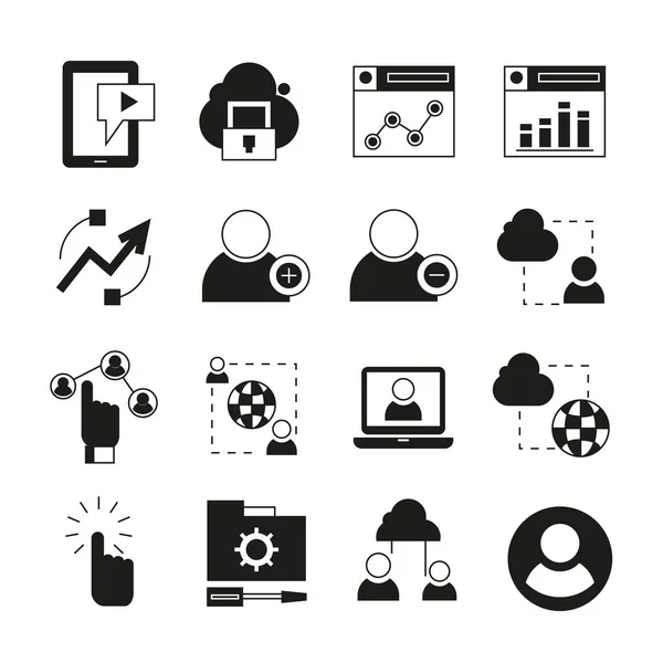 Conjunto Iconos Web Ilustración Vectorial — Vector de stock