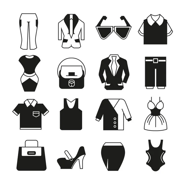 Kleidungssymbole Einfach Vektorillustration — Stockvektor