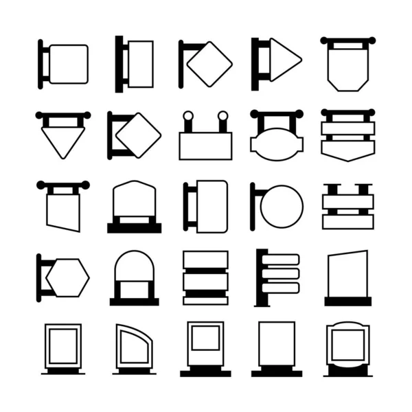 Vektor Illustration Der Zeichen Symbole Gesetzt — Stockvektor