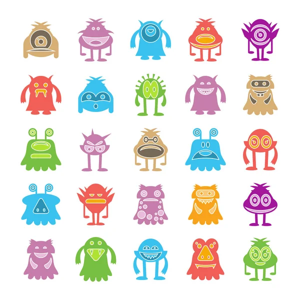 Icônes Personnage Monstre Illustration Vectorielle — Image vectorielle