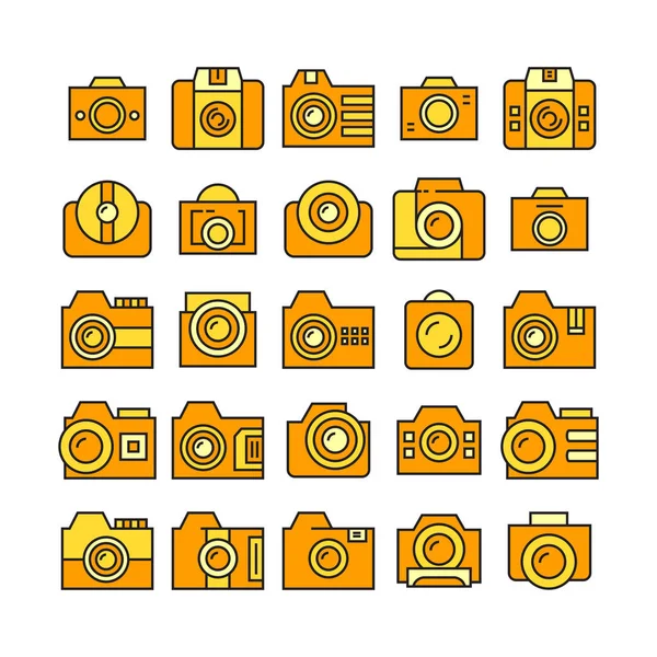 Vector Illustratie Van Camera Set — Stockvector