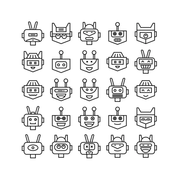 Vektor Illustration Robots Ikoner — Stock vektor