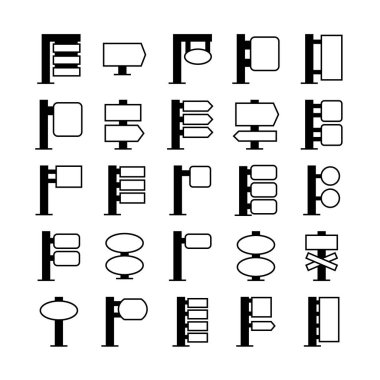 işaret simgeleri kümesi illüstrasyon seti