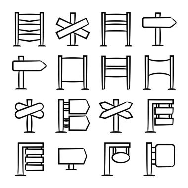 işaret simgeleri kümesi illüstrasyon seti