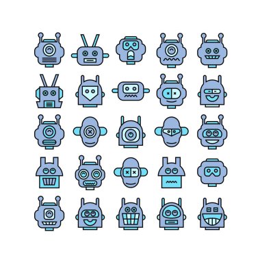 robot simgelerinin vektör illüstrasyonu