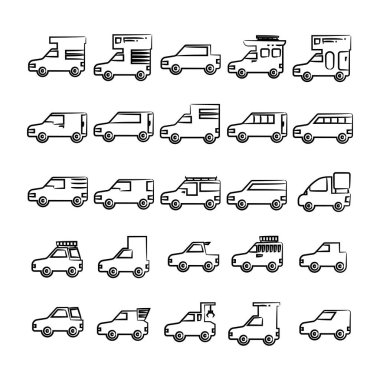 araba simgelerinin vektör illüstrasyonu