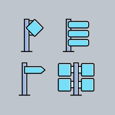 işaret simgeleri kümesi illüstrasyon seti