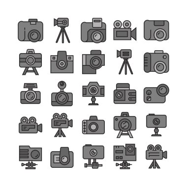 kameraların vektör illüstrasyonu, Set