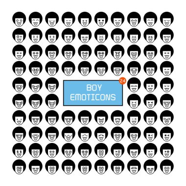 25 erkek ifade vektör illüstrasyon