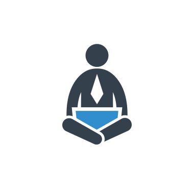 İş konsepti. Laptop ile işadamı vektör Illustration