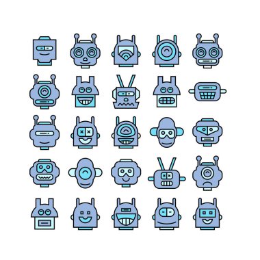 robot simgelerinin vektör illüstrasyonu