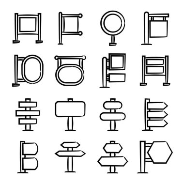 işaret simgeleri kümesi illüstrasyon seti