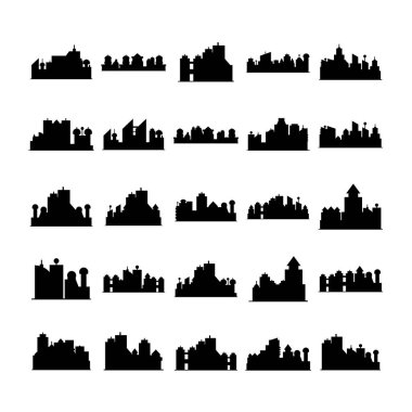 cityscape simgelerinin vektör illüstrasyonu