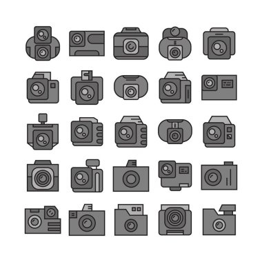 kameraların vektör illüstrasyonu, Set