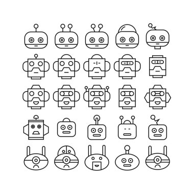 robot simgelerinin vektör illüstrasyonu