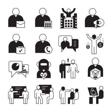 İş tema simgeler vektör çizim