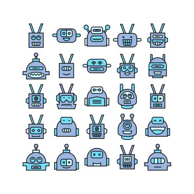 robot simgelerinin vektör illüstrasyonu