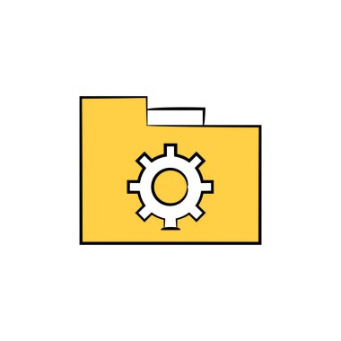 İş konsepti. Dişli klasörün vektör çizimi 