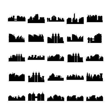 cityscape simgelerinin vektör illüstrasyonu