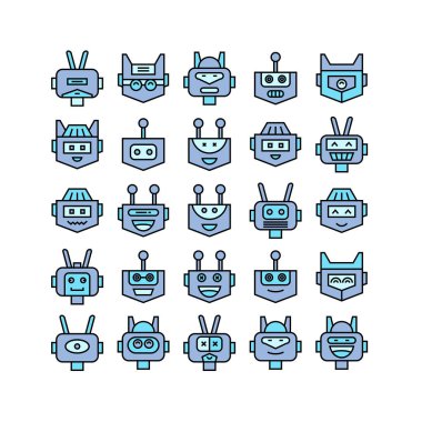 robot simgelerinin vektör illüstrasyonu