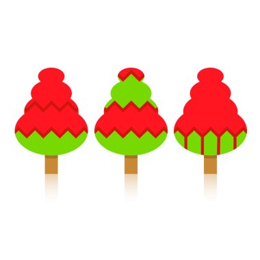 Noel ağaçları vektör Illustration. Kartı 