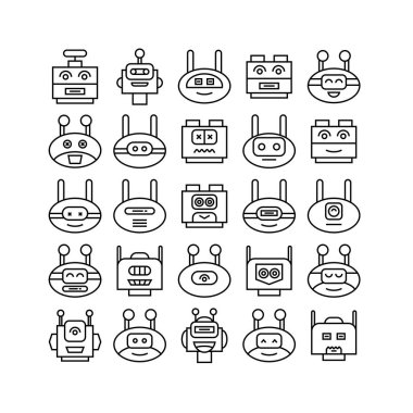 robot simgelerinin vektör illüstrasyonu